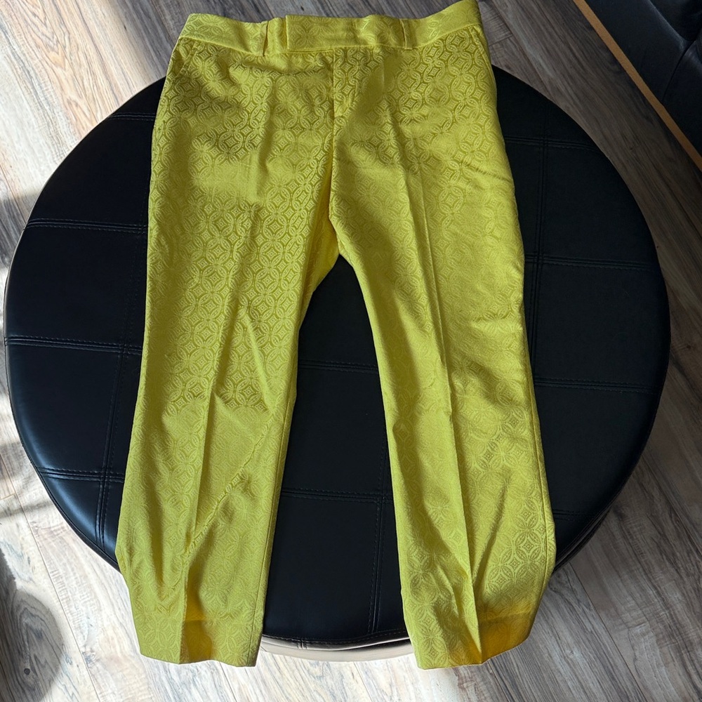 Banana Republic Yellow Patterned Skinny Pants